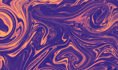 Bold Purple and Orange Abstract Swirl - Creative Fluid Art Design