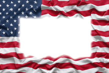 Fototapeta premium American flag background with a white frame