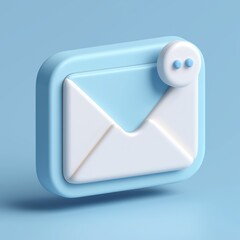 3D email icon with new message notification