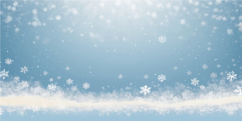 Abstract blue winter background with sparkling snowflakes and bright lights perfect for a holiday celebration or Christmas card design