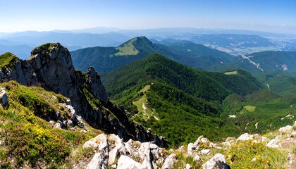 Obraz premium Panoramic mountain vista