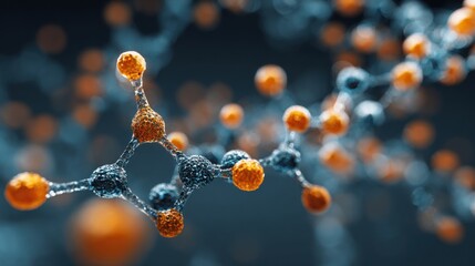 molecular structure orange blue spheres