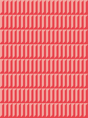 Vibrant red and pink geometric wallpaper design featuring a seamless array of vertical 3D blocks