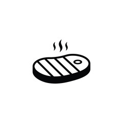 Grilled Steak Icon with Heat Lines for Cooking, BBQ, Restaurant, and Food Branding