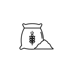 Flour Sack Icon with Wheat Symbol for Baking, Agriculture, and Food Production
