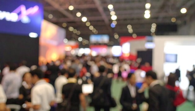 Blurred indoor exhibition hall