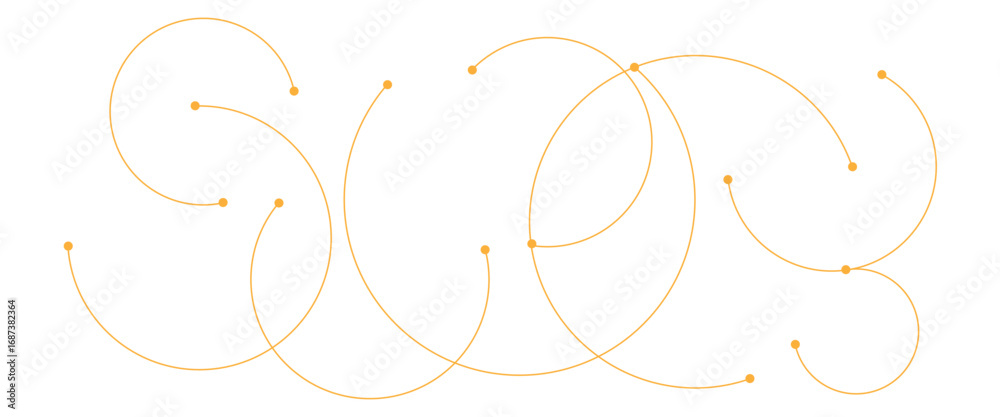 Wall mural vector graphic design element with with overlapping circles, dots and dashed circles science and con