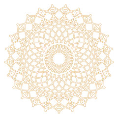 Golden round ornamental round lace pattern mandala design