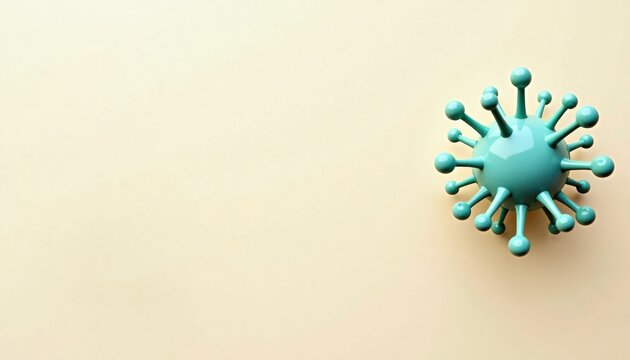 3D virus model on pastel background for health and science concepts  