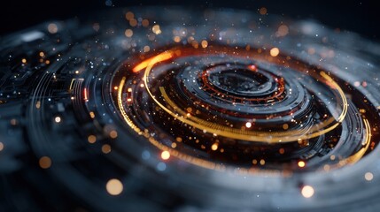 glowing circular tech design art