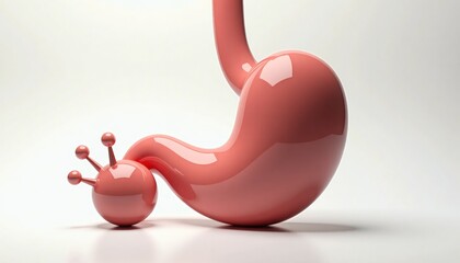 Abstract pink stomach and digestive system illustration 