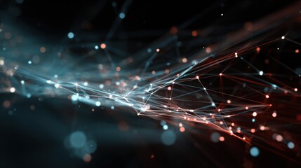 Naklejka premium glowing network lines abstract art