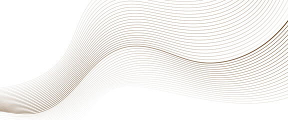 Vector abstract smooth flowing wave lines on a white background with wave element design.	