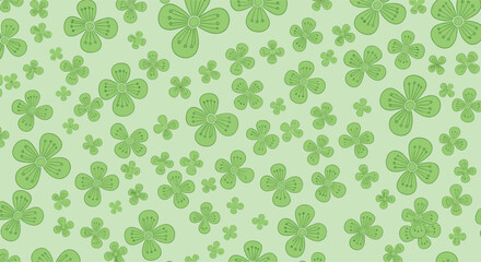 Charming green floral pattern background creating a calming organic feel for modern designs and creative projects