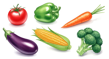 A vibrant illustration of a variety of fresh vegetables.
