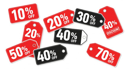 Amazing discount tags offering savings up to 70%