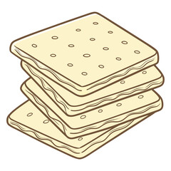 Delicious Stack of Square Crackers Ready to Eat
