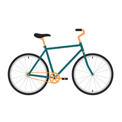Teal Single-Speed Bicycle with Orange Accents