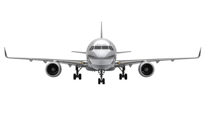 Front View of a Commercial Airplane