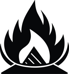 Outdoor fire vector icon.eps