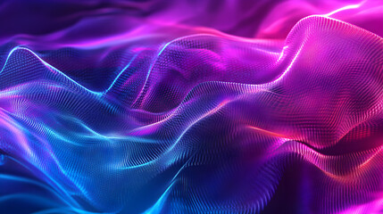 Obraz premium Abstract digital landscape with flowing neon lines and vibrant colors