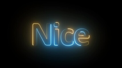 nice neon sign animation. Glowing neon lines wow text animation on black background. - Powered by Adobe