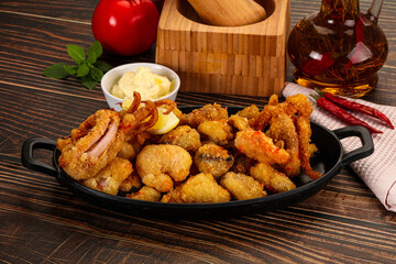 Fritto misto - deep fried seafood mix