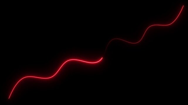 Abstract neon line waves animation. neon wave line royal animation.