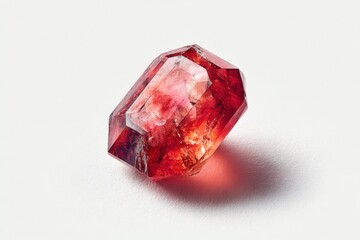 Vibrant Red Gemstone Specimen: A Captivating Mineral Formation Displaying Rich Color and Unique Crystal Structure