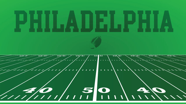 Philadelphia Drawings Of City Names, American Football green field, Vector Illustration Abstract Editable image, Social Media and web Post