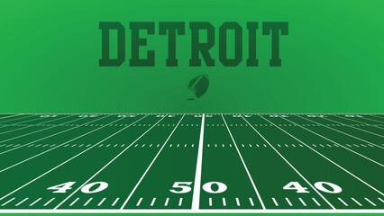Detroit Drawings Of City Names, American Football green field, Vector Illustration Abstract Editable image, Social Media and web Post
