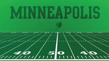 Minneapolis Drawings Of City Names, American Football green field, Vector Illustration Abstract Editable image, Social Media and web Post