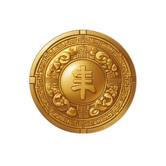 Flat vector golden ingot (yuanbao) icon