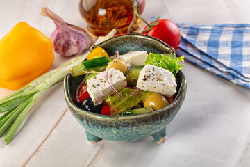 Greek salad with feta cheese