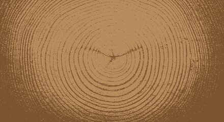 Naklejka premium Abstract brown concentric circles creating a rustic tree ring texture backdrop