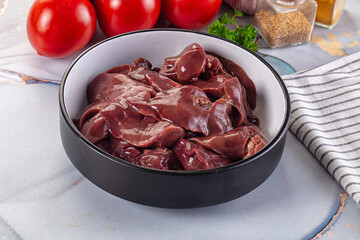 Raw chicken liver for cooking