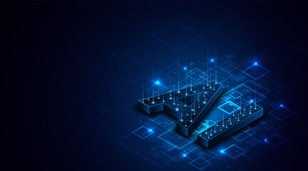 Digital technology of the future. AI icon or artificial intelligence symbol. Future advanced artificial intelligence technology circuit board concept	