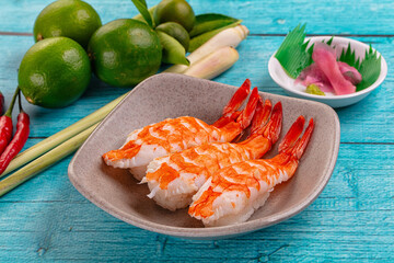 japanese cuisine - sushi with prawn