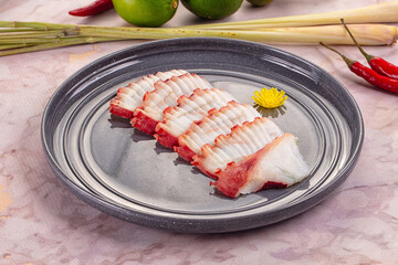 Gourmet Japanese raw octopus sashimi