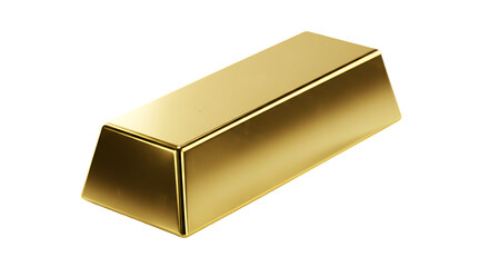 Gold Bar on Transparent Background Close Up Shot