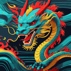 Asian dragon vector