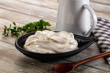 White organic natural cream sour