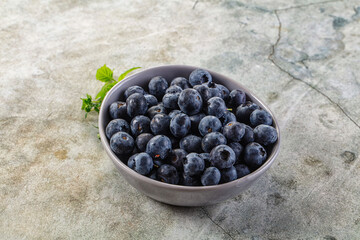 Sweet juicy ripe blueberry heap