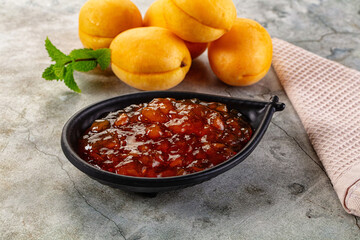 Sweet homemade juicy apricot jam