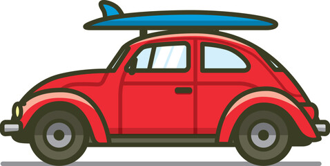 真横の軽自動車（ワゴンの宣伝、選挙カー）のイラスト