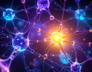 Modern Neuroscience: Glowing Nerve Cells in a Complex Network