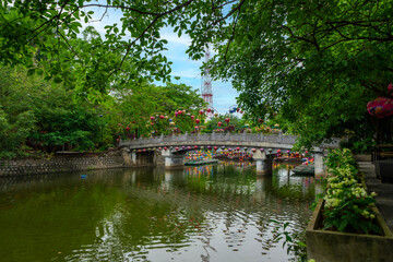 View of Hoa Lu old town which is a very famous destination for tourists in Ninh Binh, Vietnam