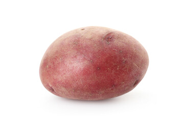 Fresh ripe red potato isolated on white