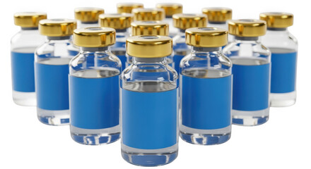 Pharmaceutical vials isolated on white background	