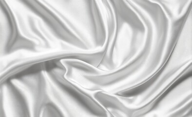 Naklejka premium Close-up of flowing, draped, smooth white fabric